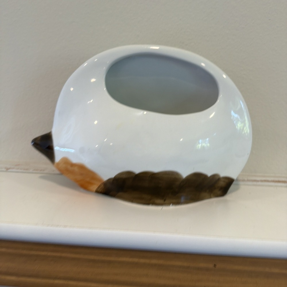 Cat Vase Planter Brown Eyed Chubby Body Mid Century Modern - Picture 2 of 8